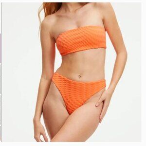 Good American Always Fits Better Bandeau High Rise Bikini Bottom Set Size 5 2XL